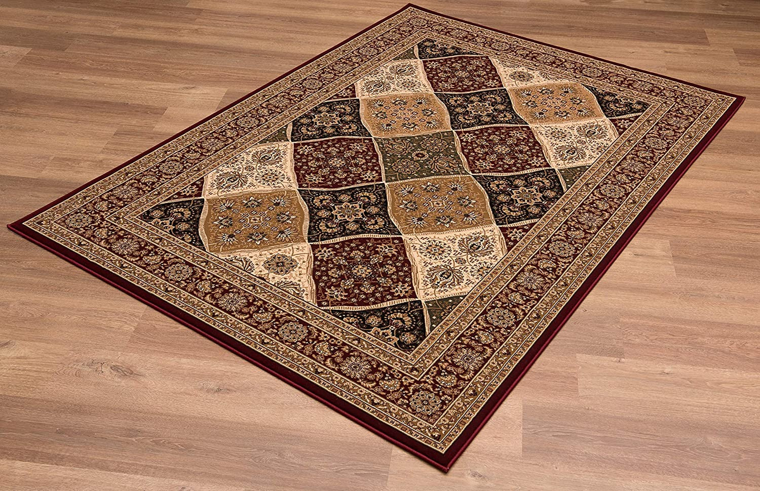 4’ x 6’ Red Decorative Diamonds Area Rug