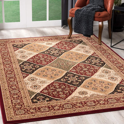 5’ x 8’ Red Decorative Diamonds Area Rug