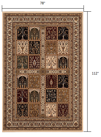 7’ x 9’ Cream Traditional Decorative Area Rug