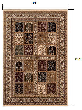 8' X 11' Cream Oriental Area Rug