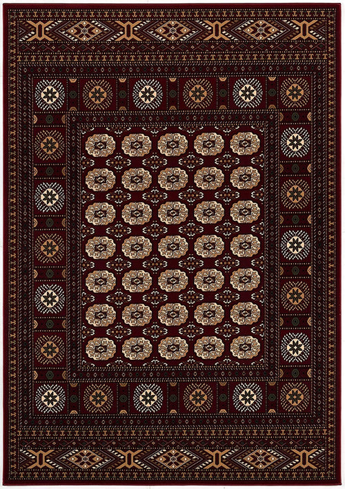 2’ x 10’ Red Eclectic Geometric Pattern Runner Rug