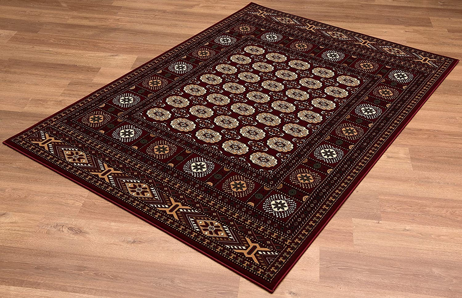 2’ x 13’ Red Eclectic Geometric Pattern Runner Rug