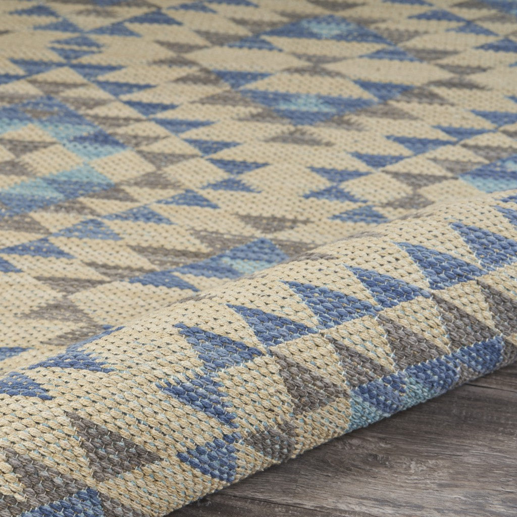 5’ x 7’ Blue Decorative Lattice Area Rug