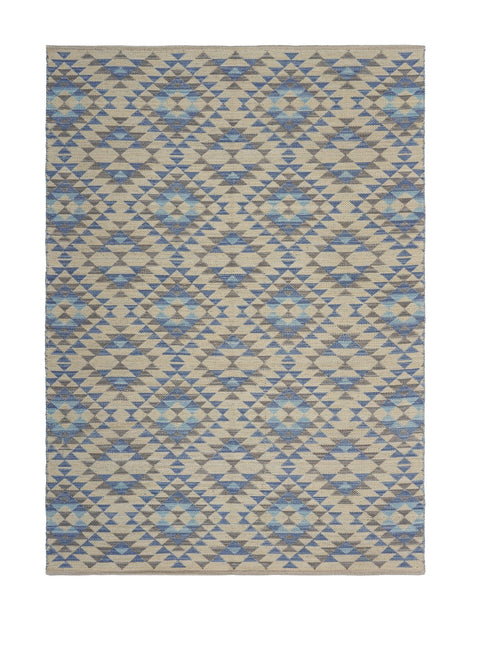 5’ x 7’ Blue Decorative Lattice Area Rug