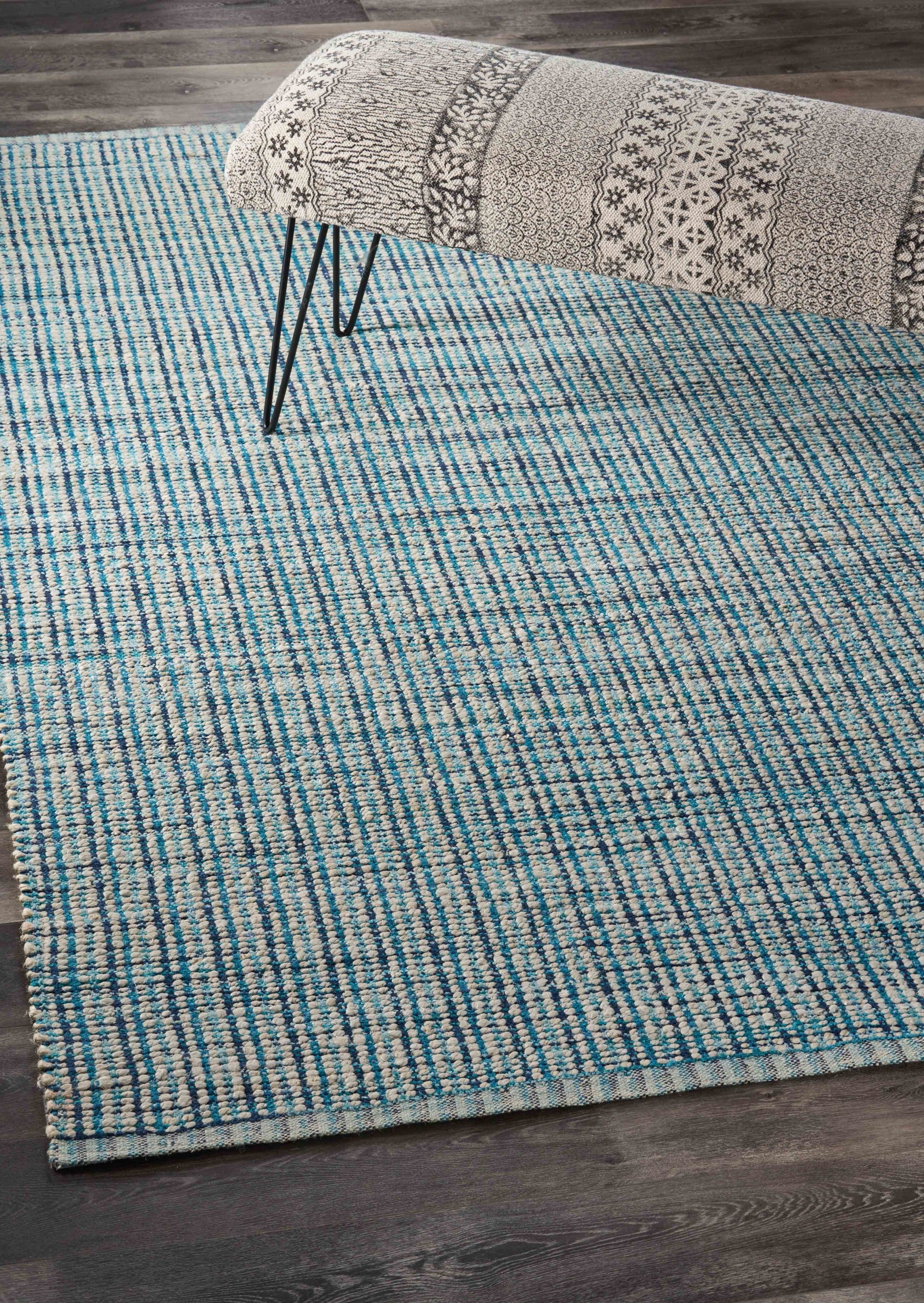 8' X 10' Blue Hand Loomed Area Rug