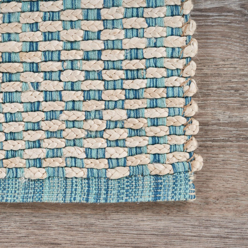 9’ x 12’ Blue and Beige Toned Area Rug