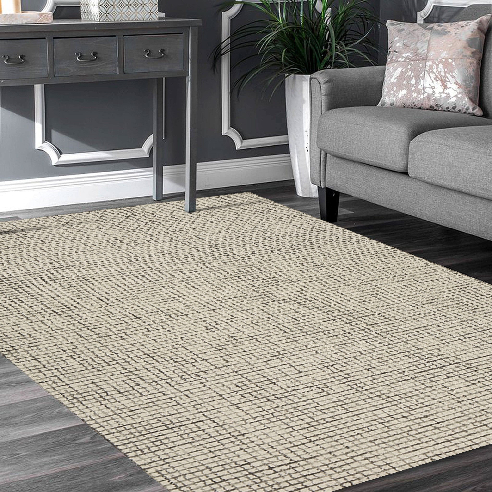 8' X 10' Tan Wool Hand Loomed Area Rug