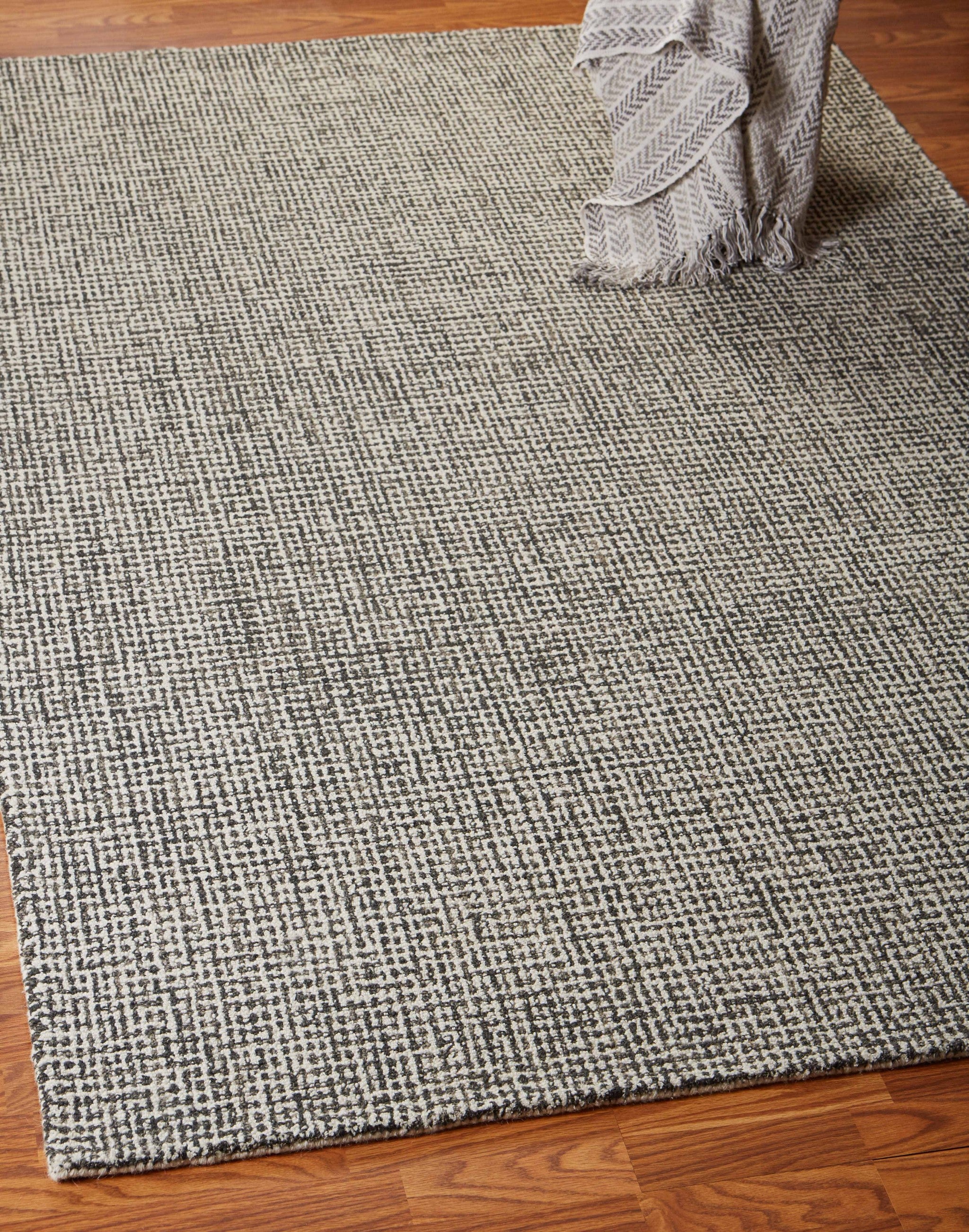 8' X 10' Gray Wool Dhurrie Handmade Area Rug