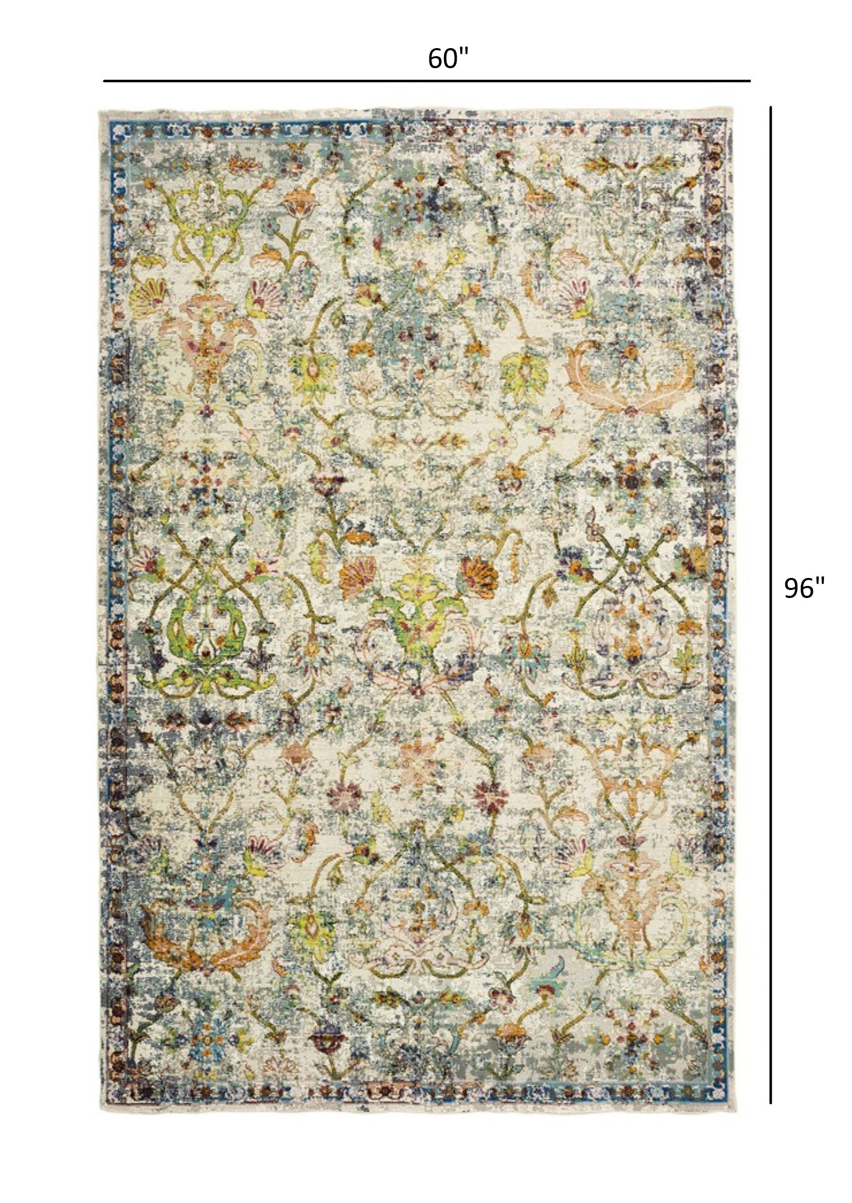 5' X 8' Beige Dhurrie Area Rug