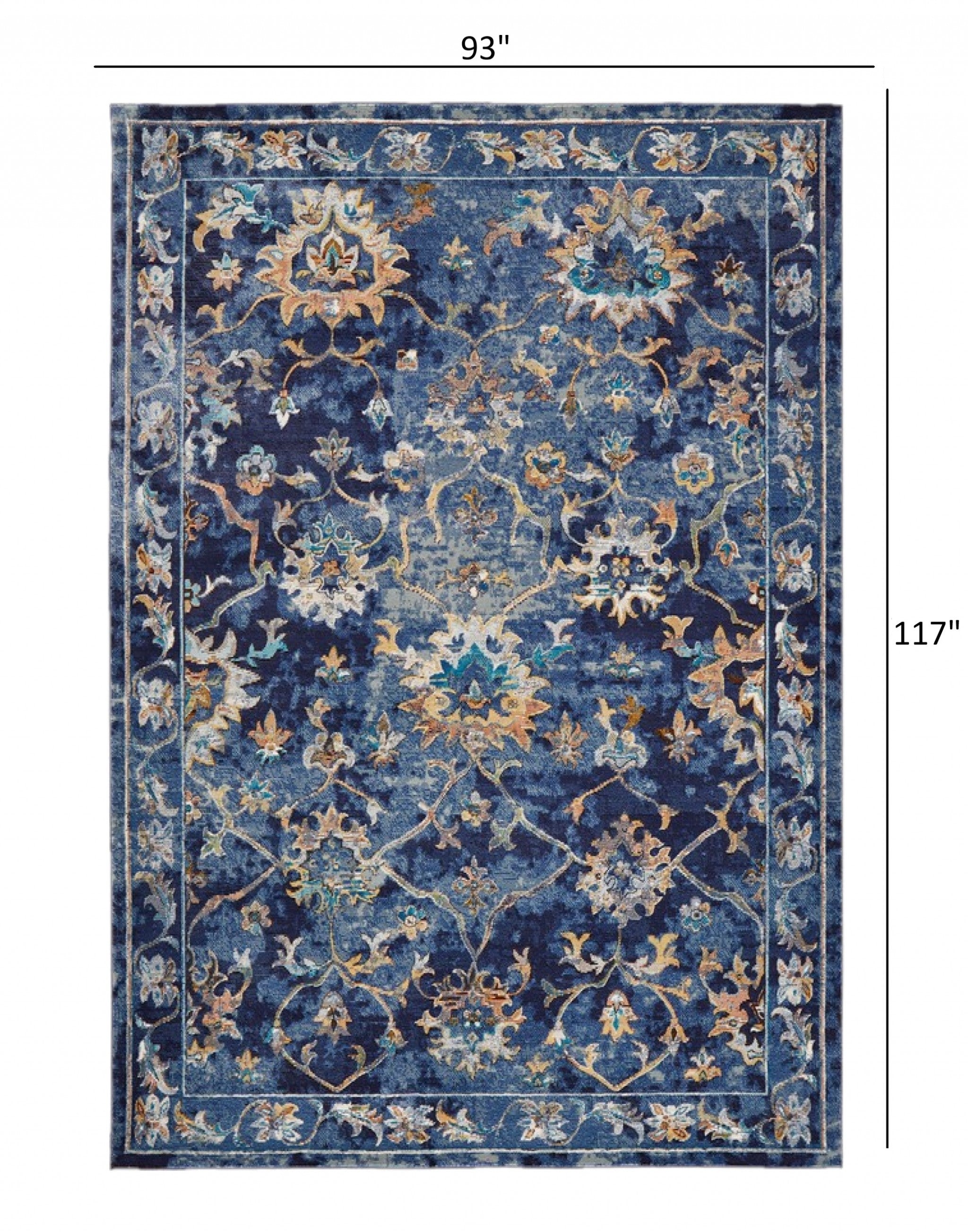 8' X 8' Blue And Ivory Dhurrie Area Rug