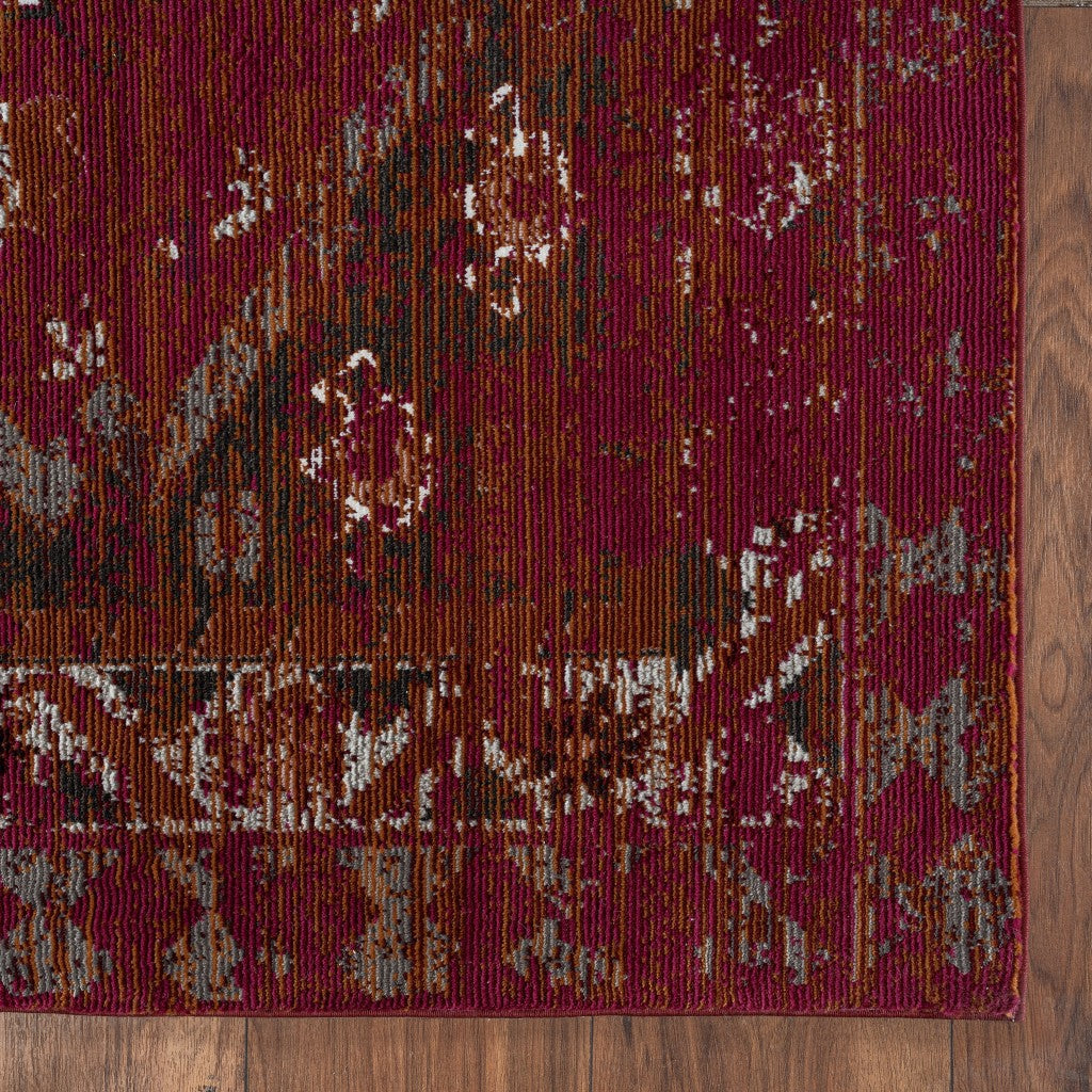 8’ x 10’ Deep Red Traditional Area Rug