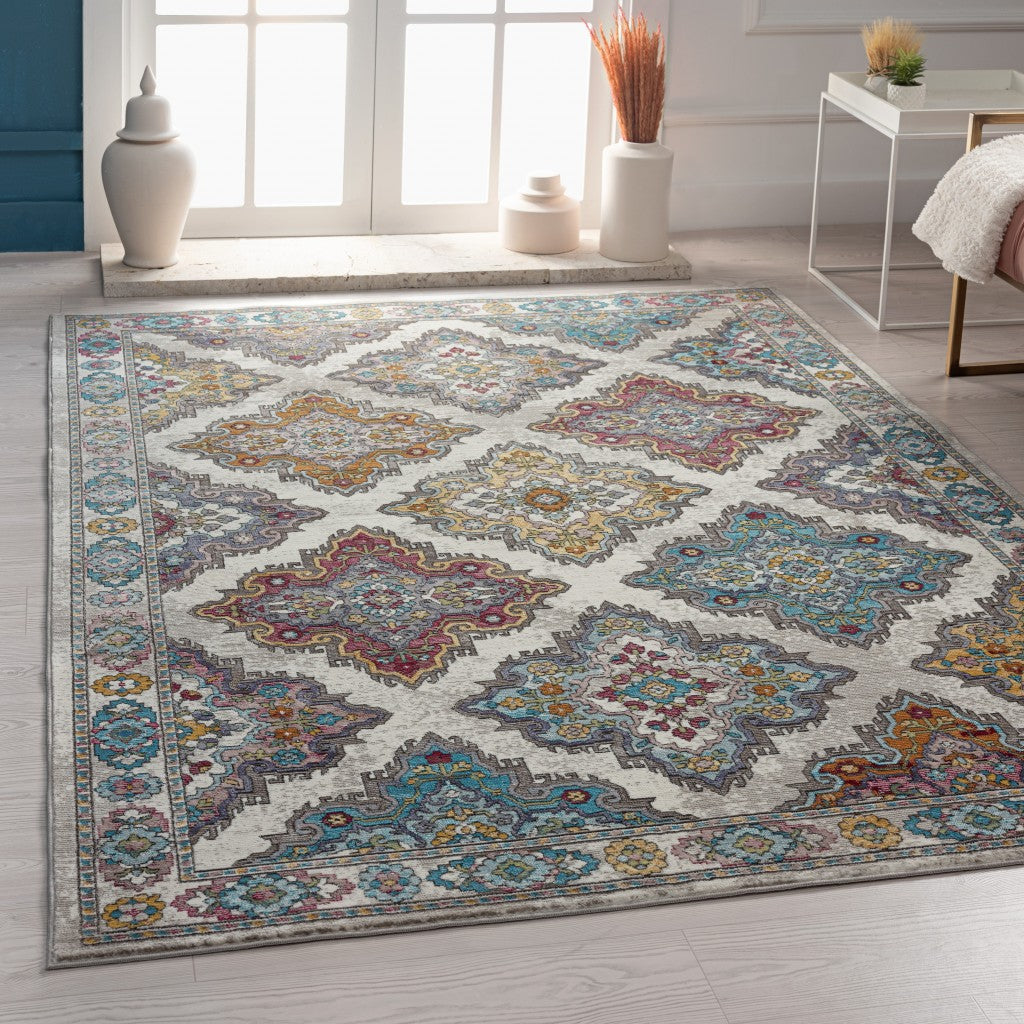 8’ x 10’ Blue Traditional Floral Motifs Area Rug