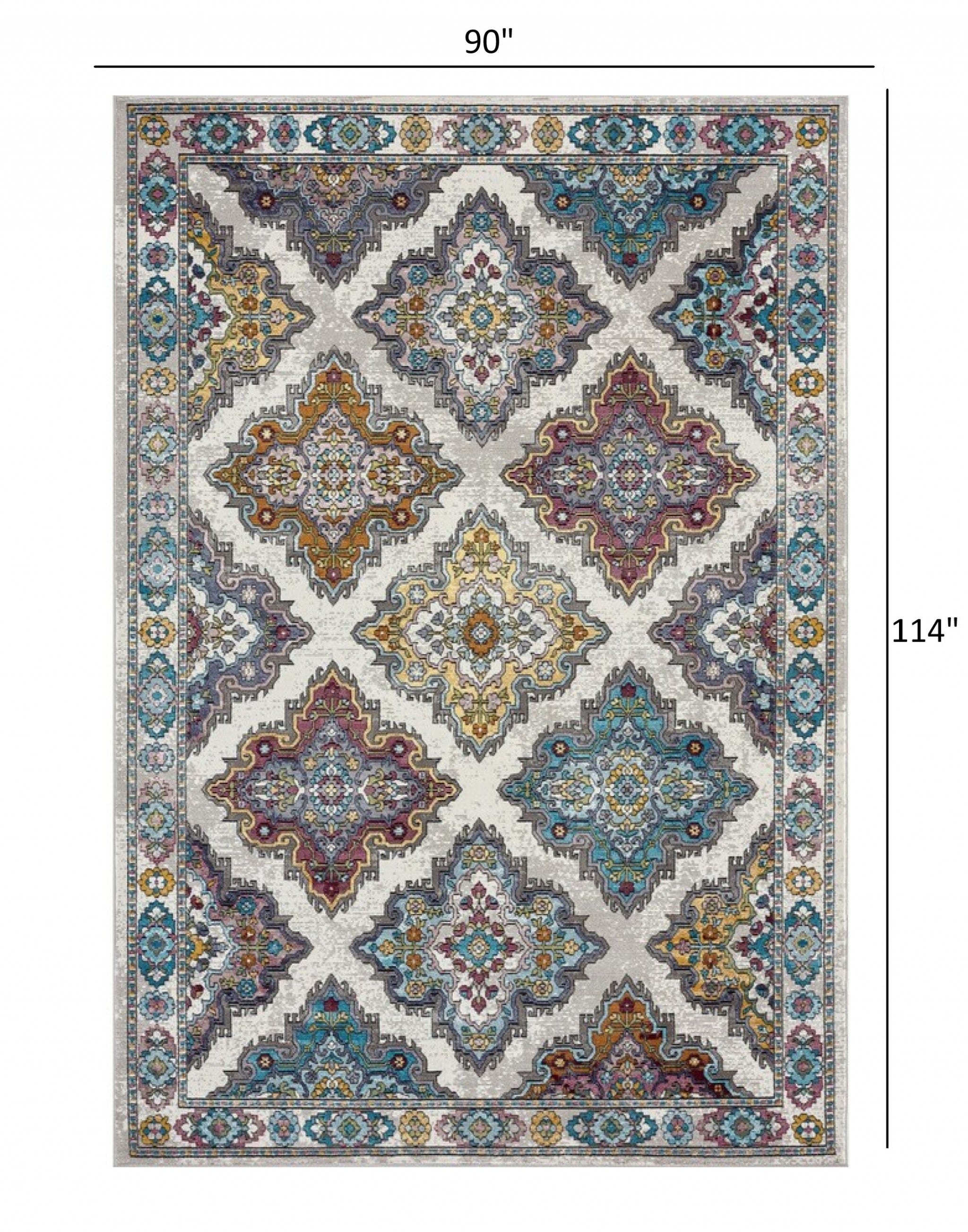 8’ x 10’ Blue Traditional Floral Motifs Area Rug