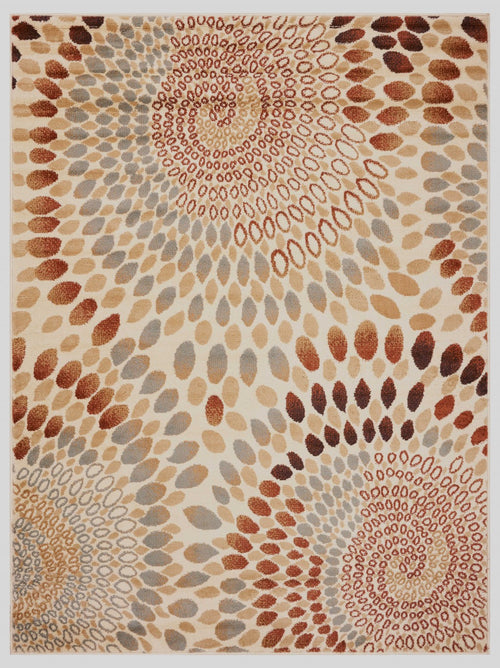 8’ x 10’ Cream and Brown Swirls Area Rug