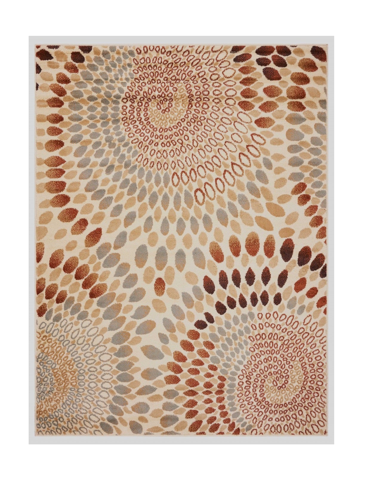 8’ x 10’ Cream and Brown Swirls Area Rug