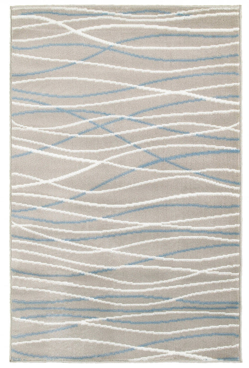 8’ x 10’ Gray Contemporary Waves Area Rug