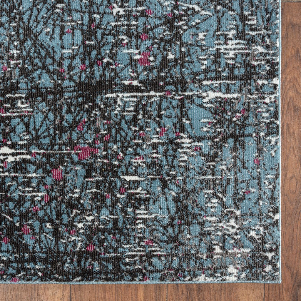 5’ x 8’ Blue Chaotic Strokes Area Rug