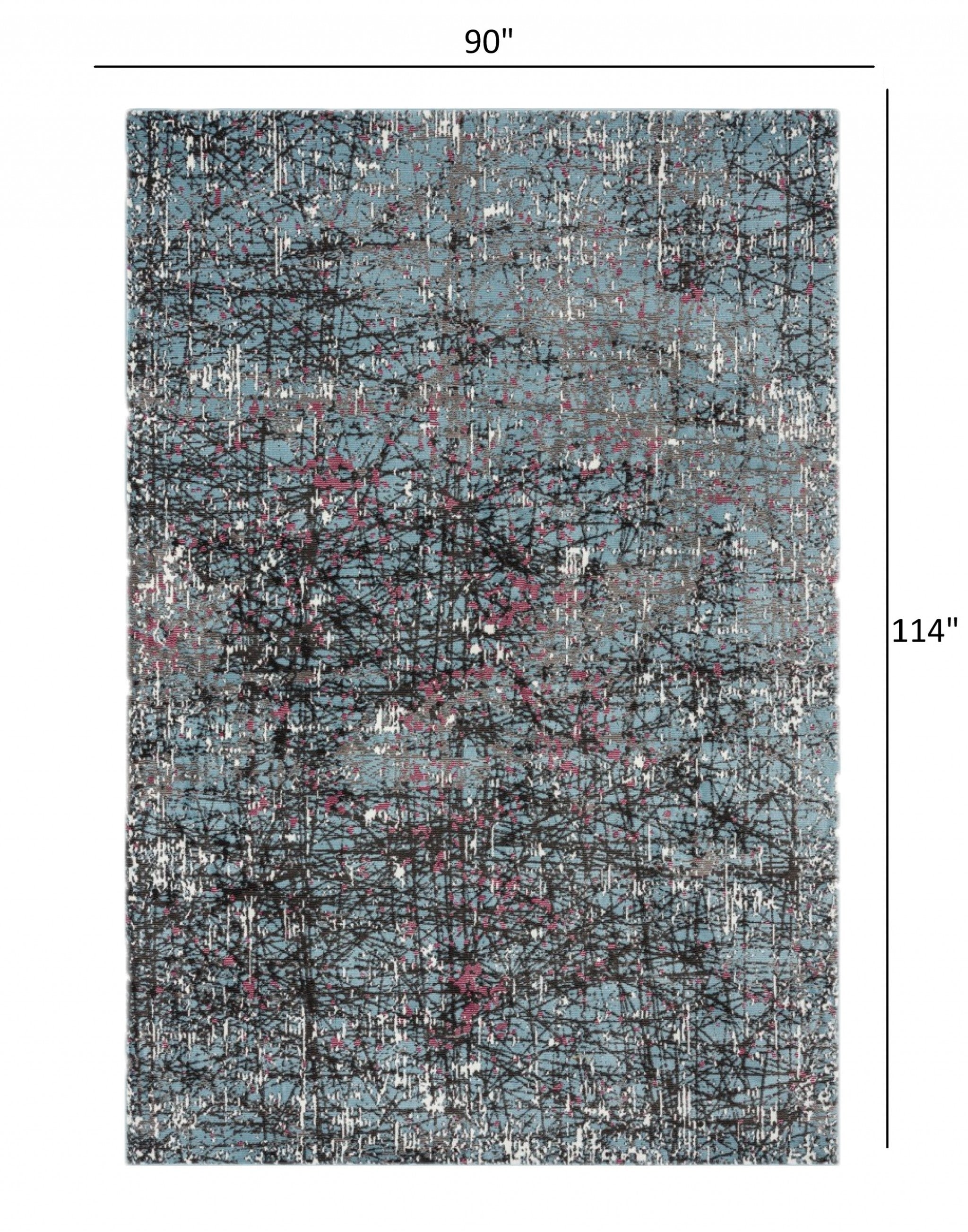 8’ x 10’ Blue Chaotic Strokes Area Rug