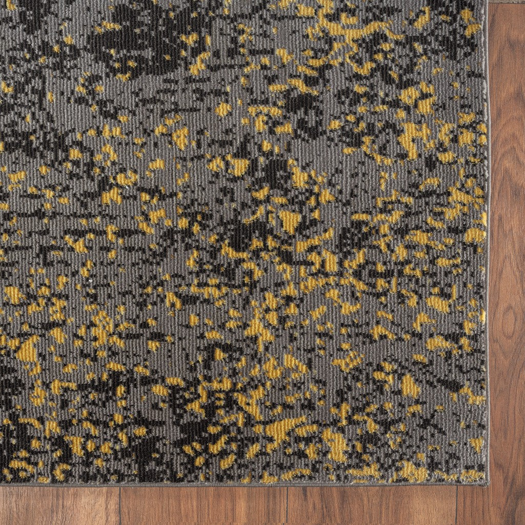 5’ x 8’ Gray and Yellow Abstract Sprinkle Area Rug