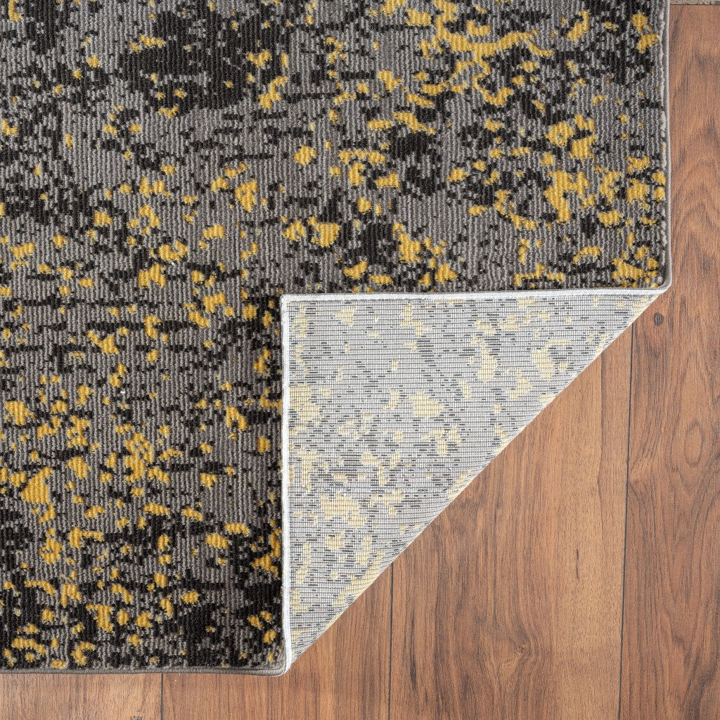 8’ x 10’ Gray and Yellow Abstract Sprinkle Area Rug