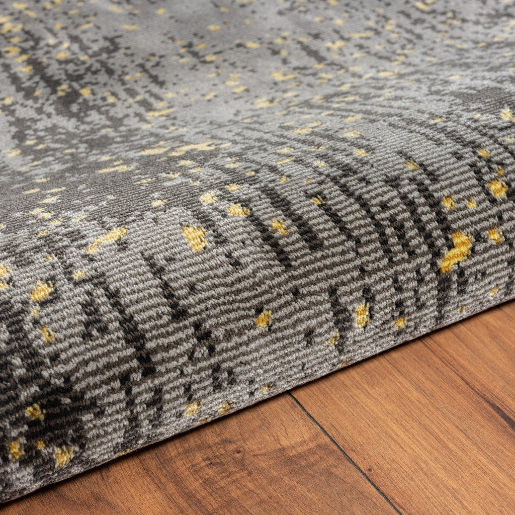 8’ x 10’ Gray and Yellow Abstract Sprinkle Area Rug