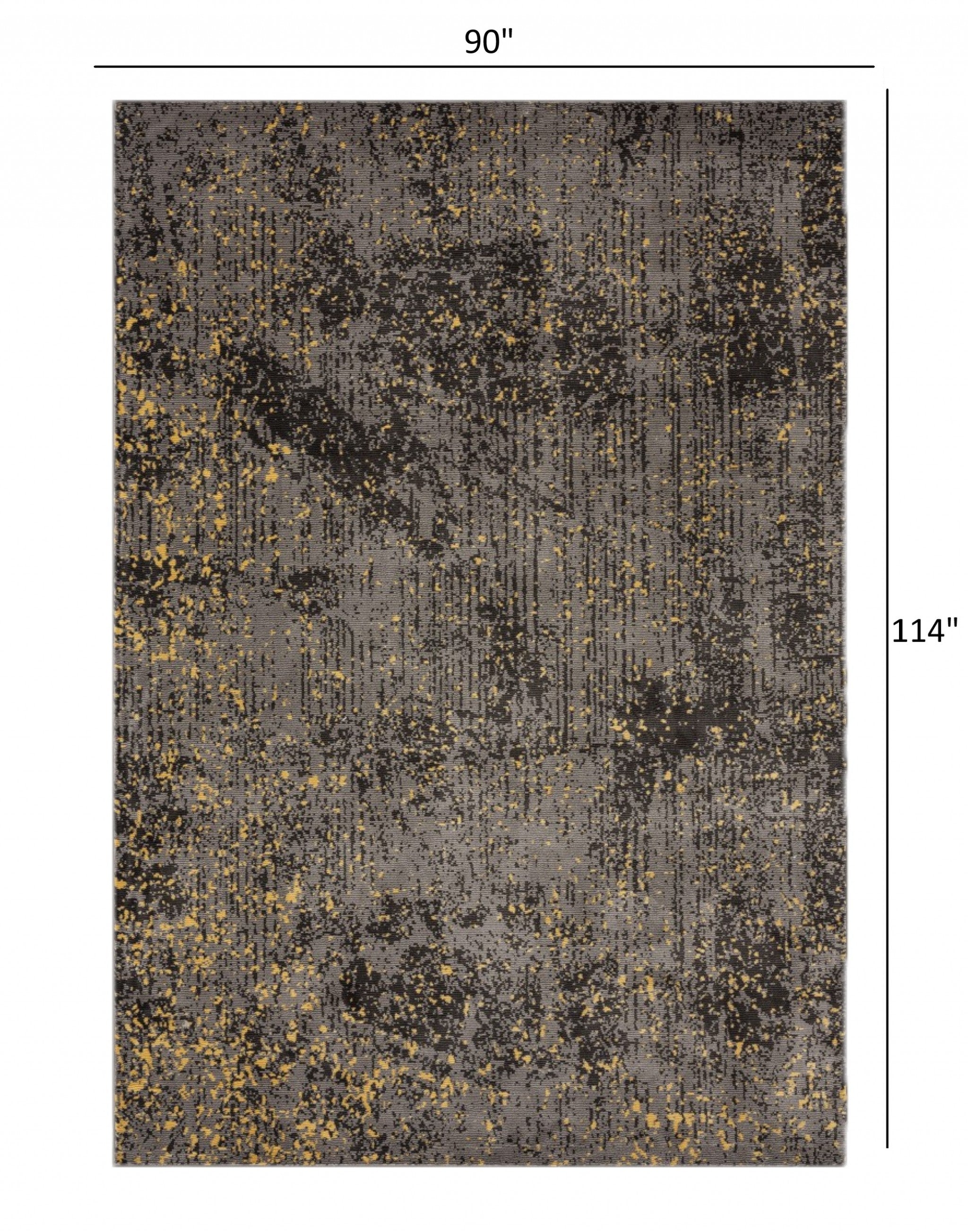 8’ x 10’ Gray and Yellow Abstract Sprinkle Area Rug