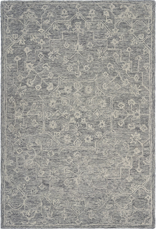 5’ x 7’ Gray Floral Finesse Area Rug