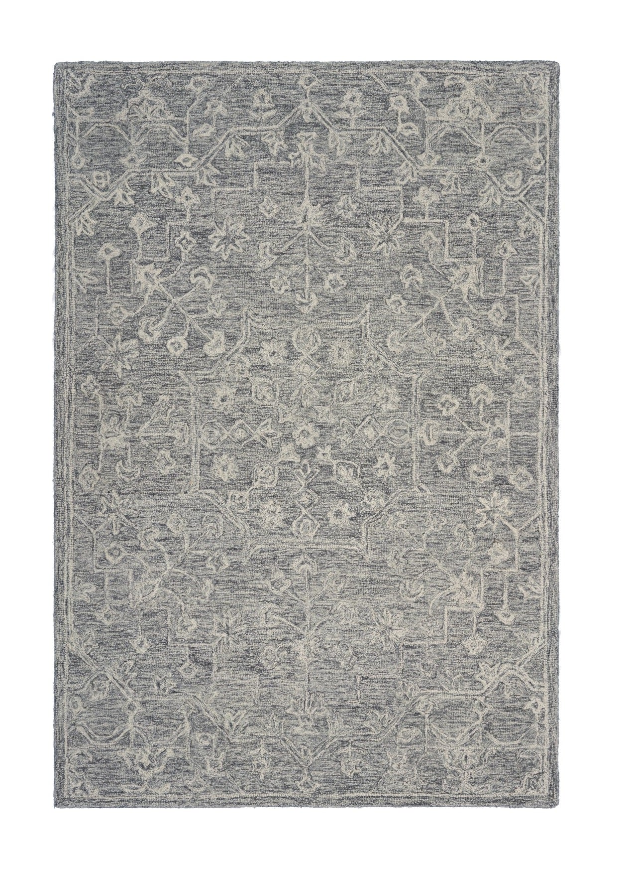 5’ x 7’ Gray Floral Finesse Area Rug