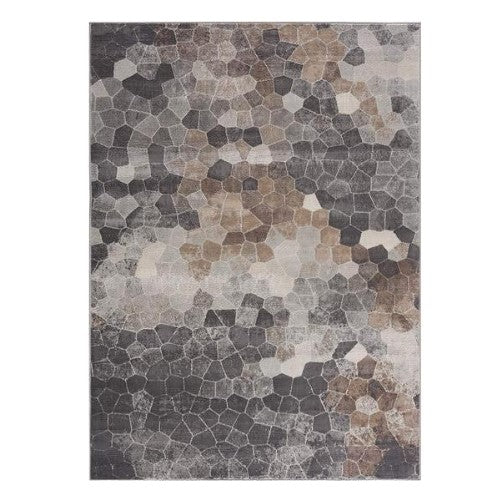 2’ x 3’ Beige Cobblestone Pattern Scatter Rug