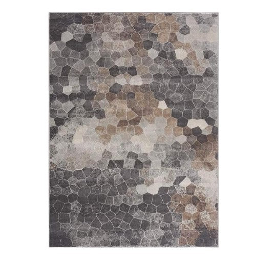 7’ x 10’ Beige Cobblestone Pattern Area Rug