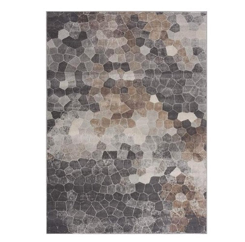 8’ x 11’ Beige Cobblestone Pattern Area Rug