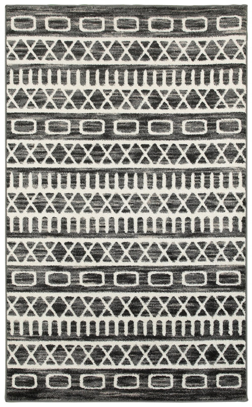 8’ x 10’ Black and White Geometric Area Rug