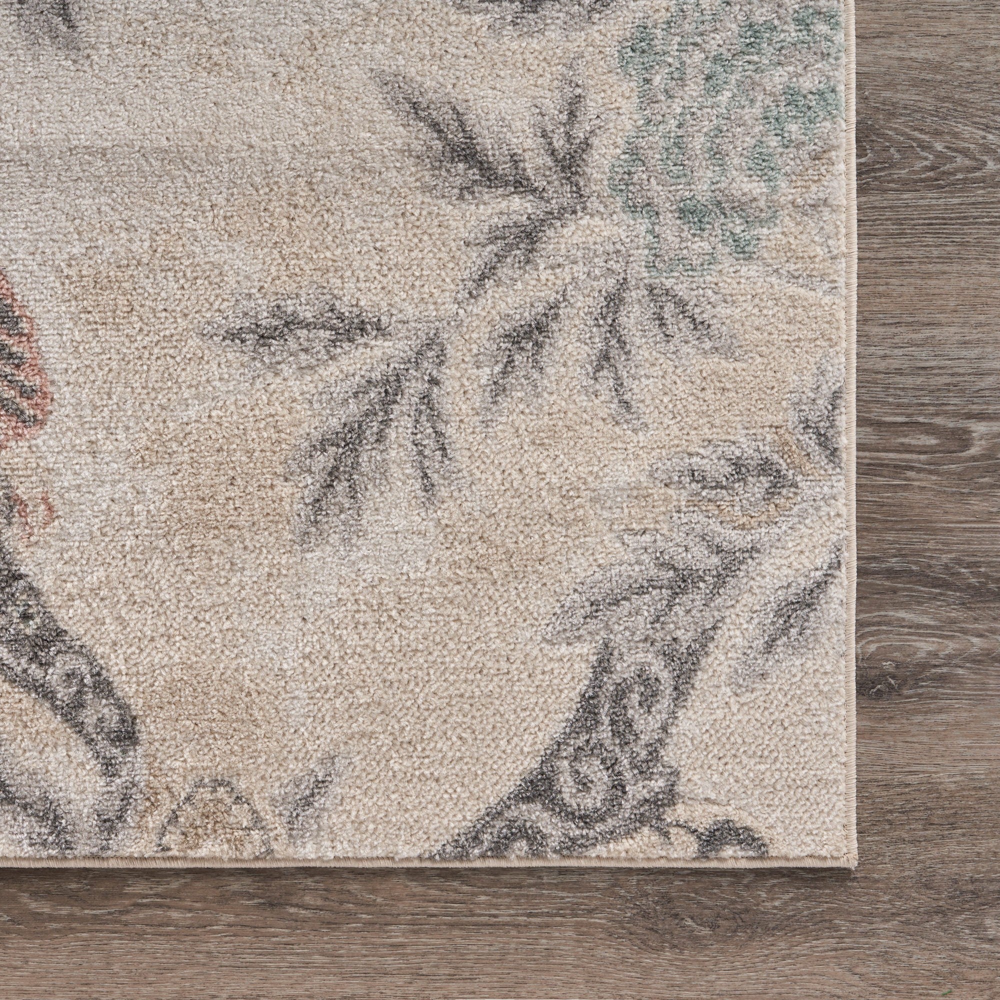 8’ x 10’ Soft Beige Birds and Trees Area Rug