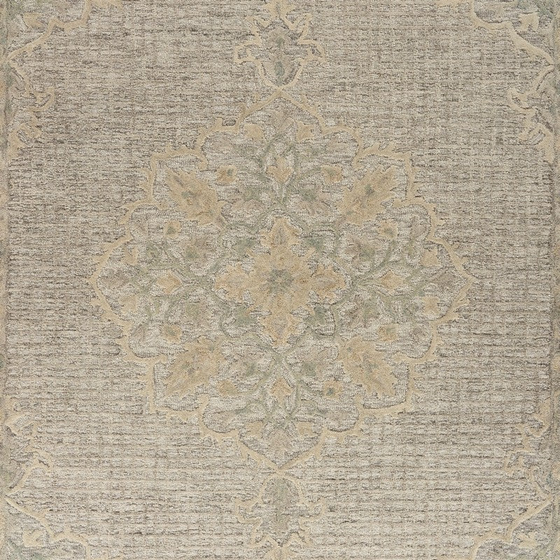 9’ x 12’ Beige Distressed Floral Area Rug