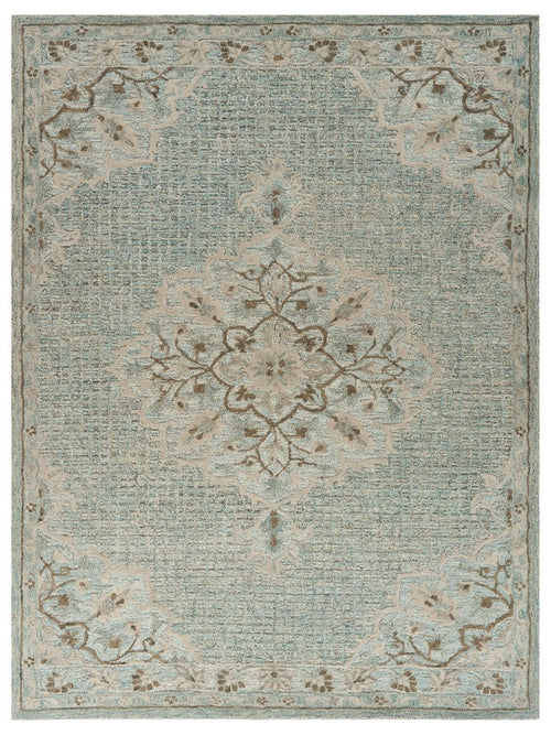 9' X 12' Blue Wool Hand Tufted Area Rug