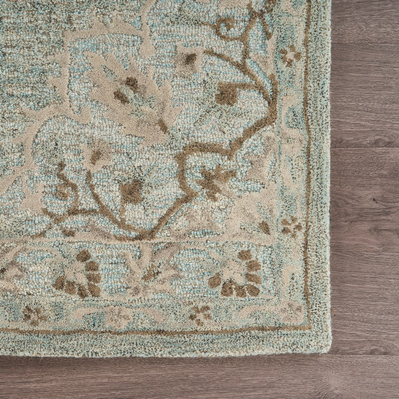 9' X 12' Blue Wool Hand Tufted Area Rug