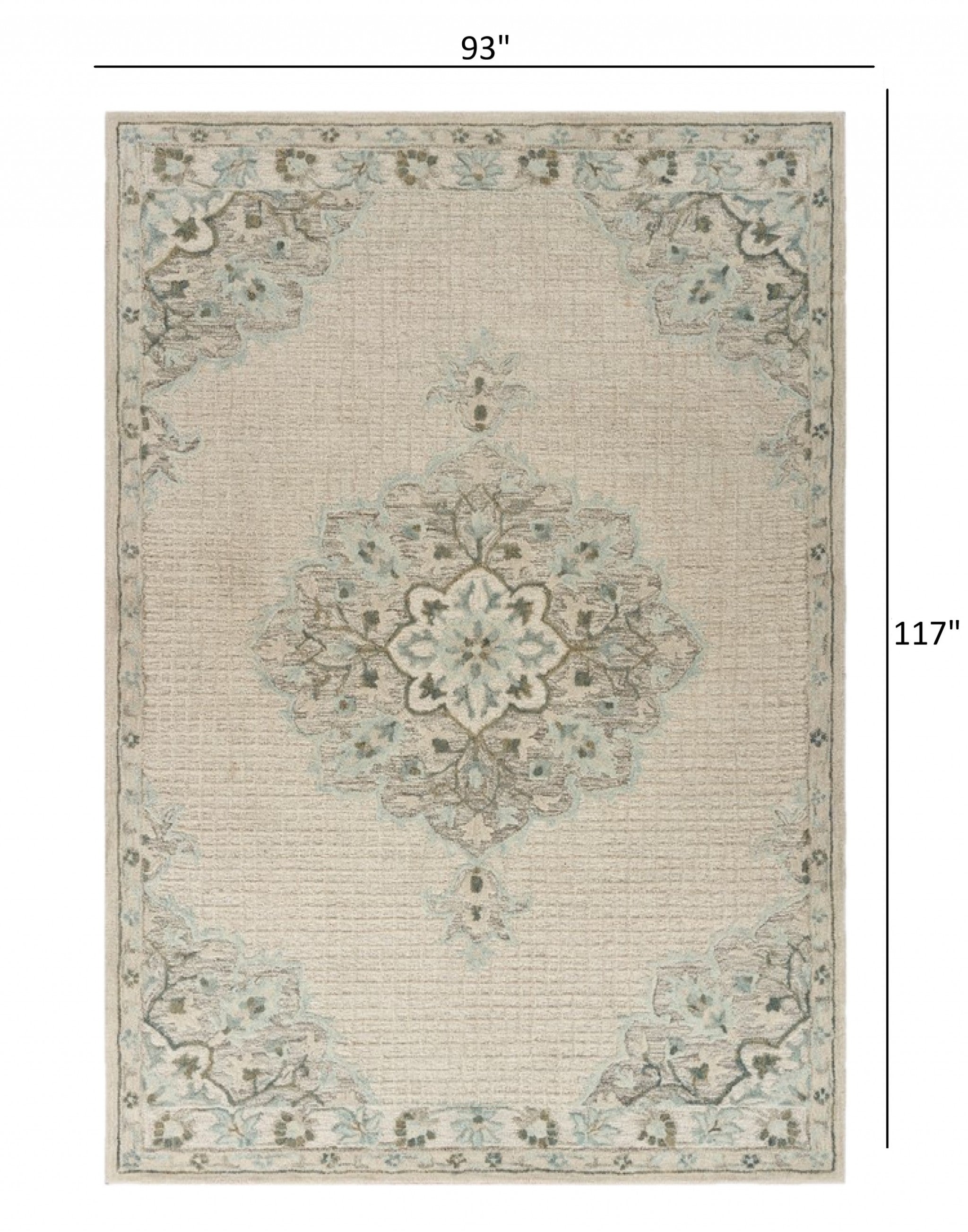 8' X 10' Ivory Wool Dhurrie Handmade Area Rug