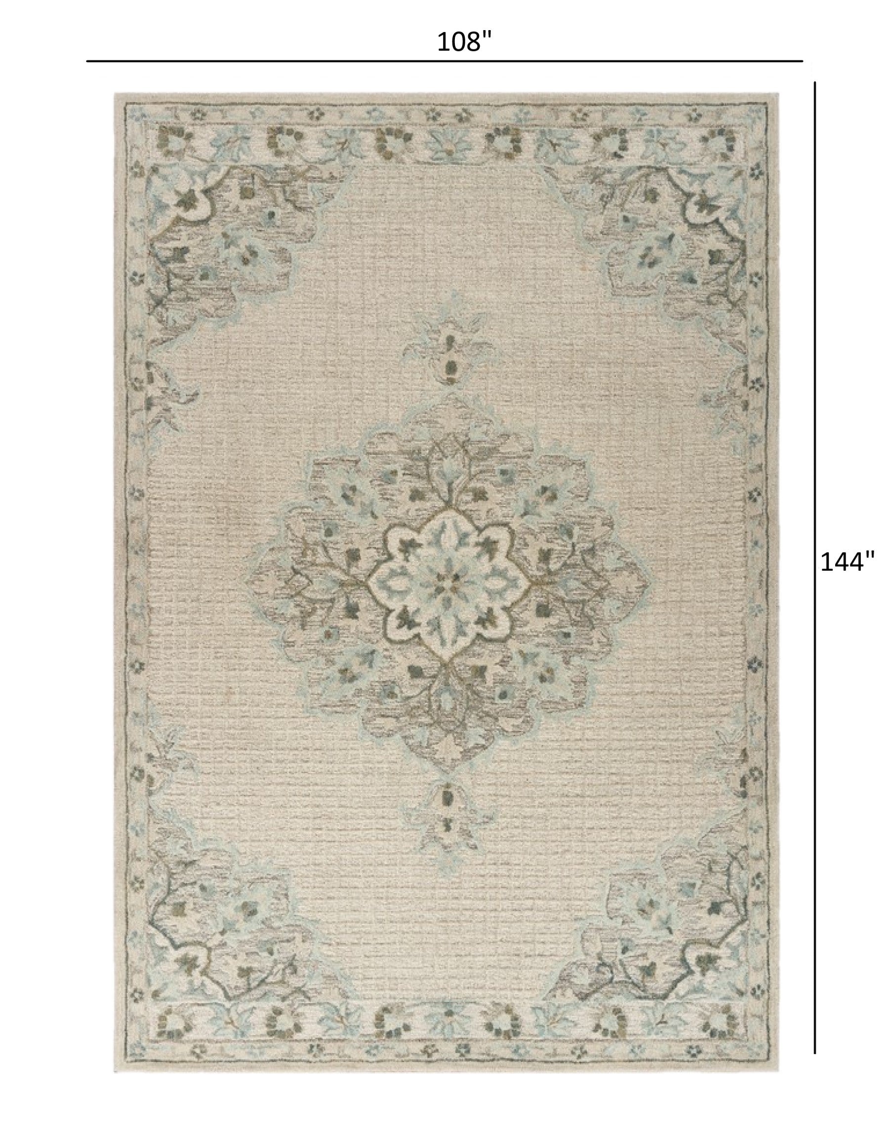 9' X 12' Ivory Wool Dhurrie Handmade Area Rug