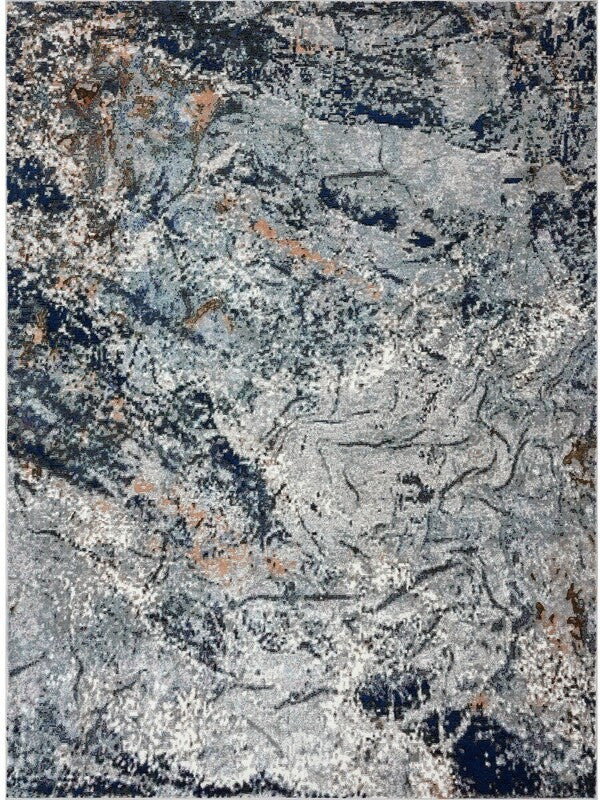 8’ x 10’ Navy and Gray Abstract Ice Area Rug