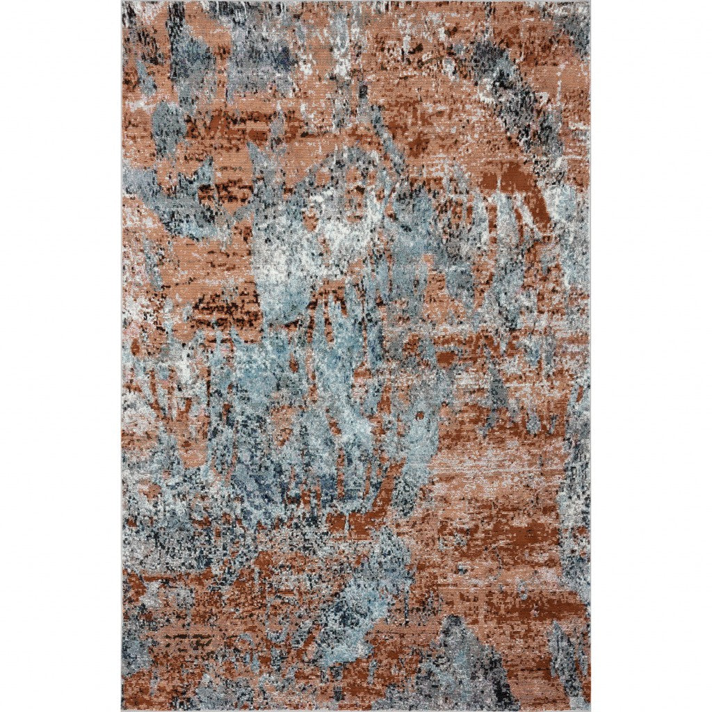 5’ x 8’ Rustic Brown Abstract Area Rug