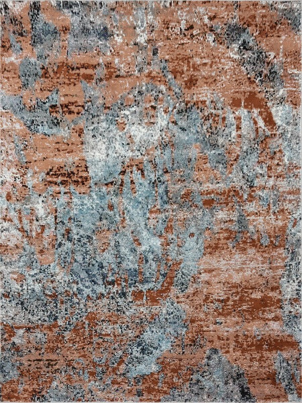 8’ x 10’ Rustic Brown Abstract Area Rug