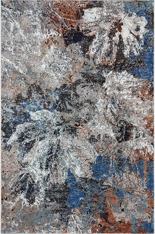 8’ x 10’ Gray Abstract Foliage Area Rug