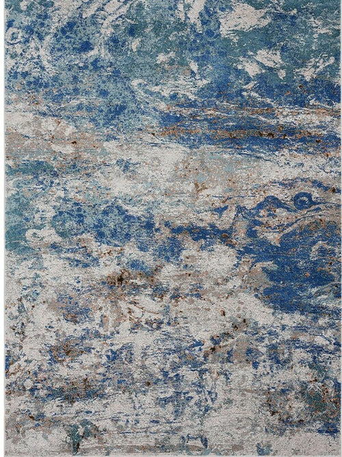 8’ x 10’ Blue and Gray Abstract Earth Area Rug