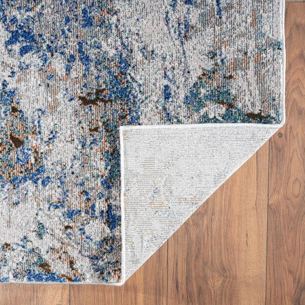 8’ x 10’ Blue and Gray Abstract Earth Area Rug