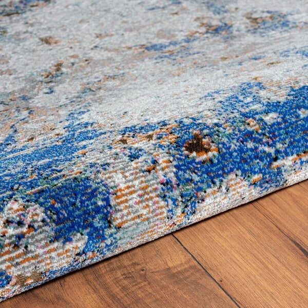 8’ x 10’ Blue and Gray Abstract Earth Area Rug