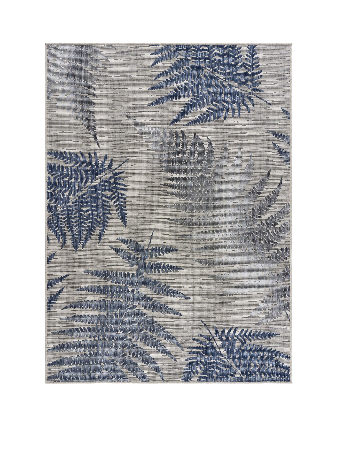 5' X 7' Blue And Gray Indoor Outdoor Area Rug