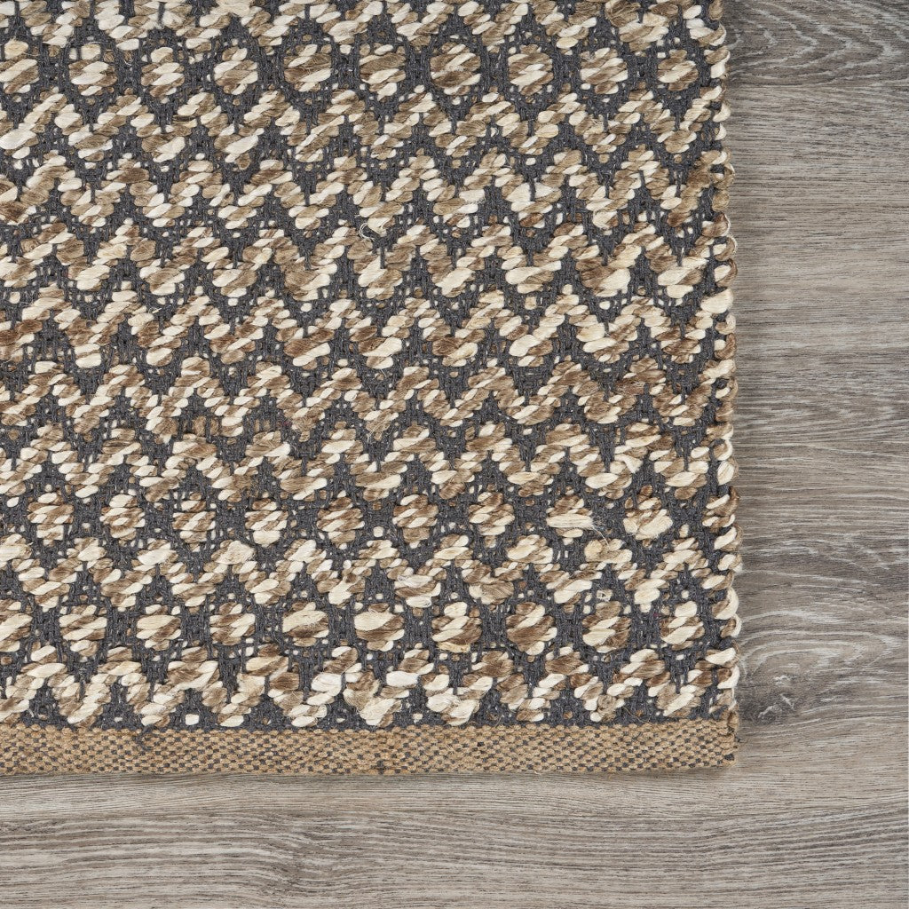 3’ x 5’ Gray Toned Chevron Patterned Runner Rug