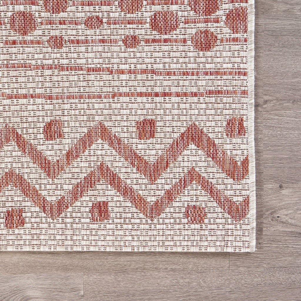 5' X 8' Beige Indoor Outdoor Area Rug