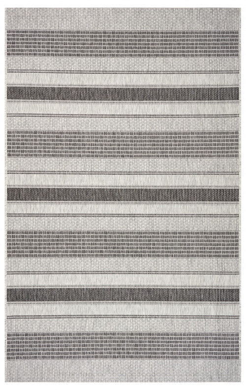 8' X 10' Gray And Black Indoor Outdoor Area Rug