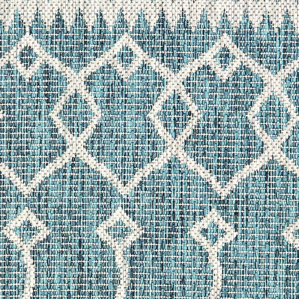 2' X 3' Blue And Gray Indoor Outdoor Area Rug